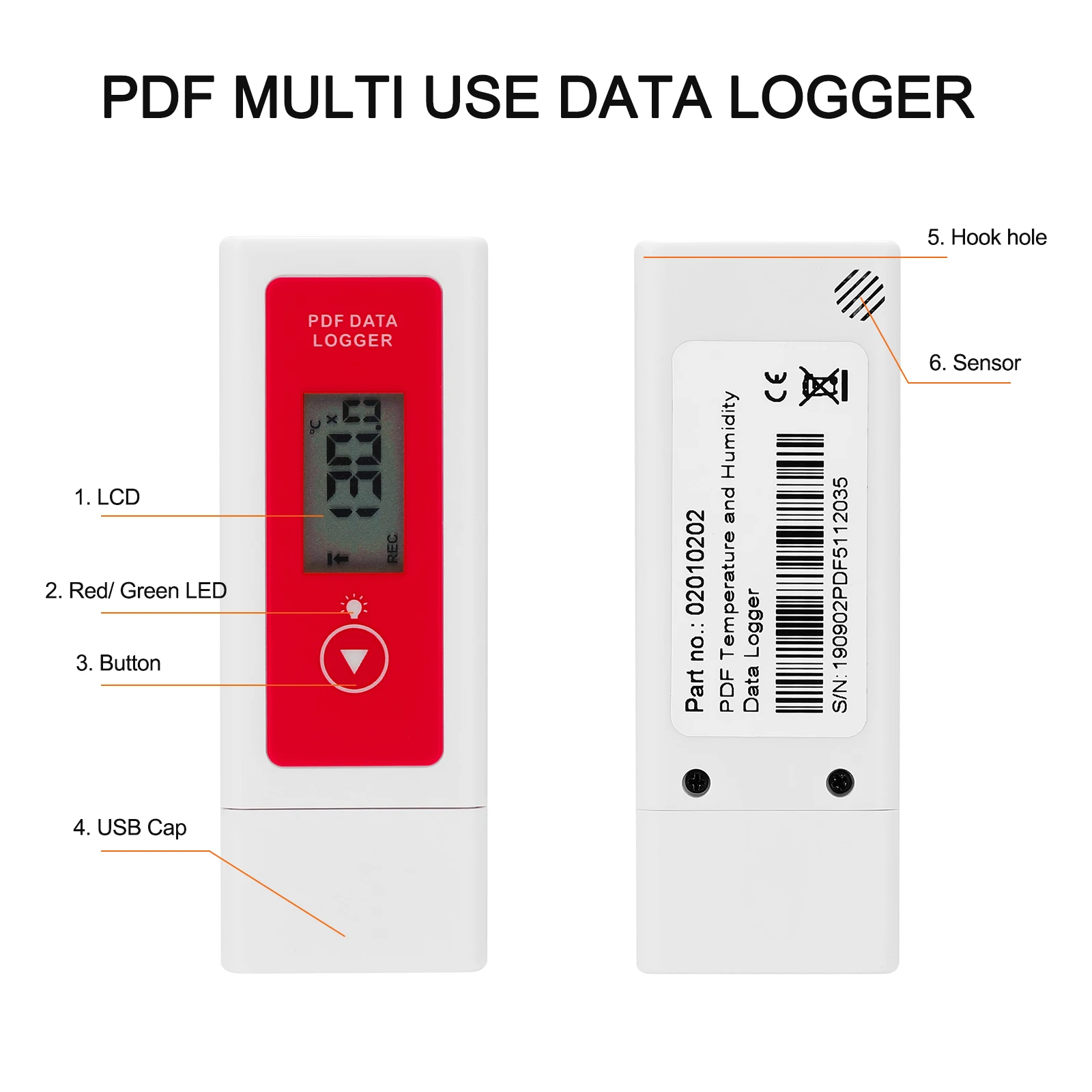 

Portable High Accurancy LED Display Temperature Loggers Mini Home-use Multifunctional Thermometer