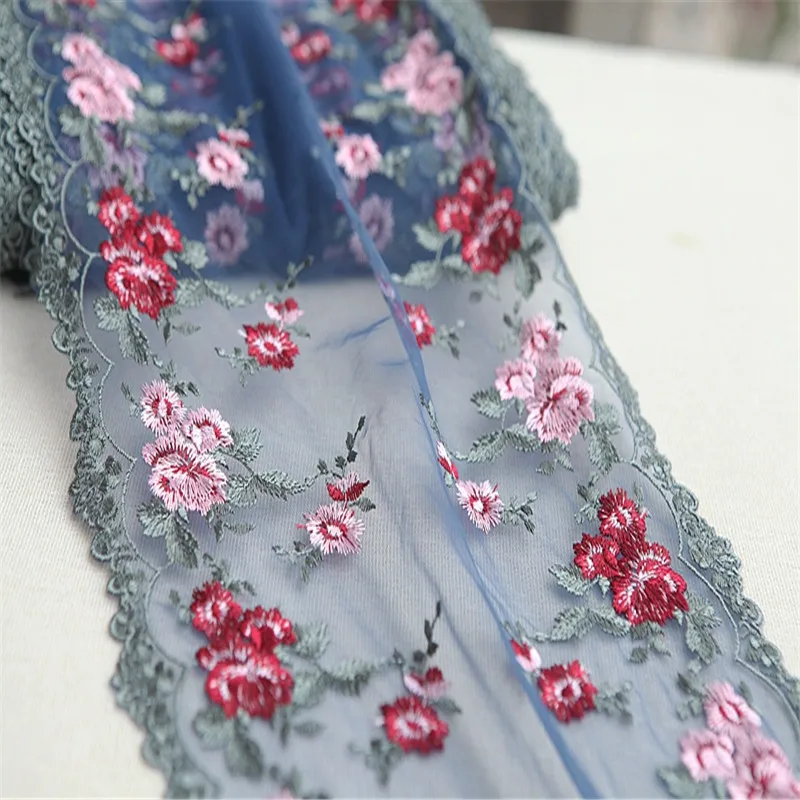 2 ярдов деликатной эластичной кружевной отделки высокого качества ткани DIY