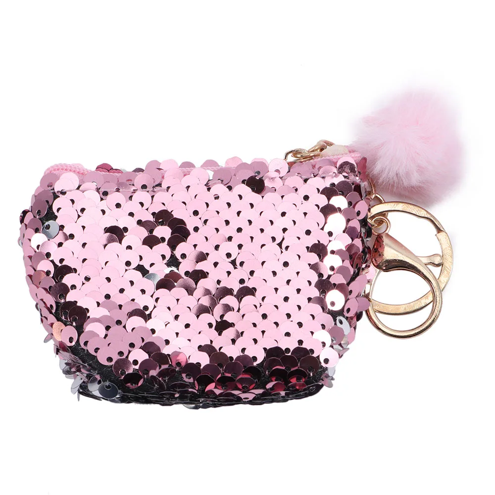 pink 1 шт., кошельки для ключей, недорогой модный кошелек для монет, кошелек для женщин и мужчин, шерсть, маленькая сумка для мелочи, кошельки, ключница, чехол для ключей, сумка для карт - Цвет: pink