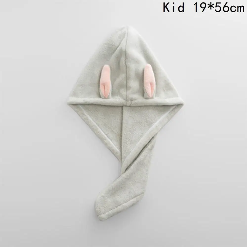 Шапка для быстрой сушки волос с кроличьими ушками Коралловая бархатная шапочка