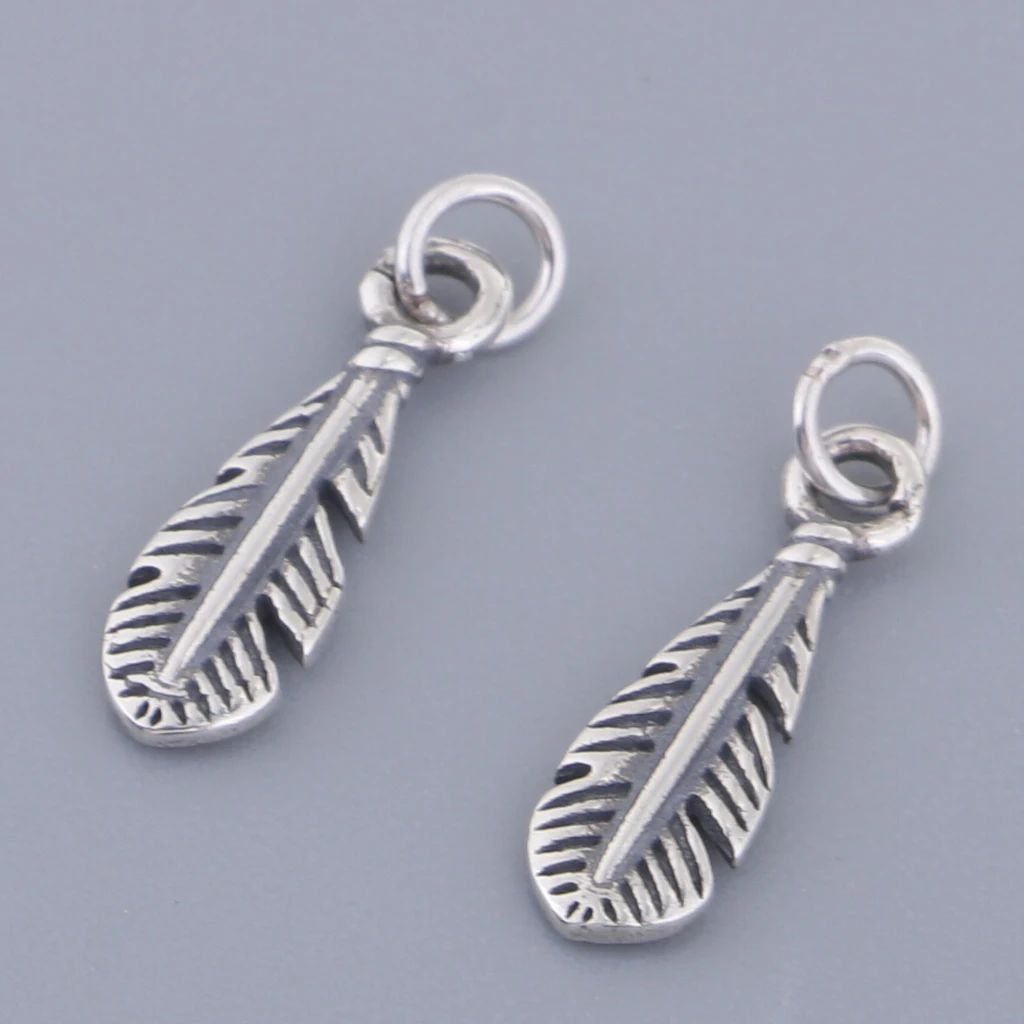 2 шт. 925 пробы Серебряное перо ювелирные украшения подвески соединители в форме