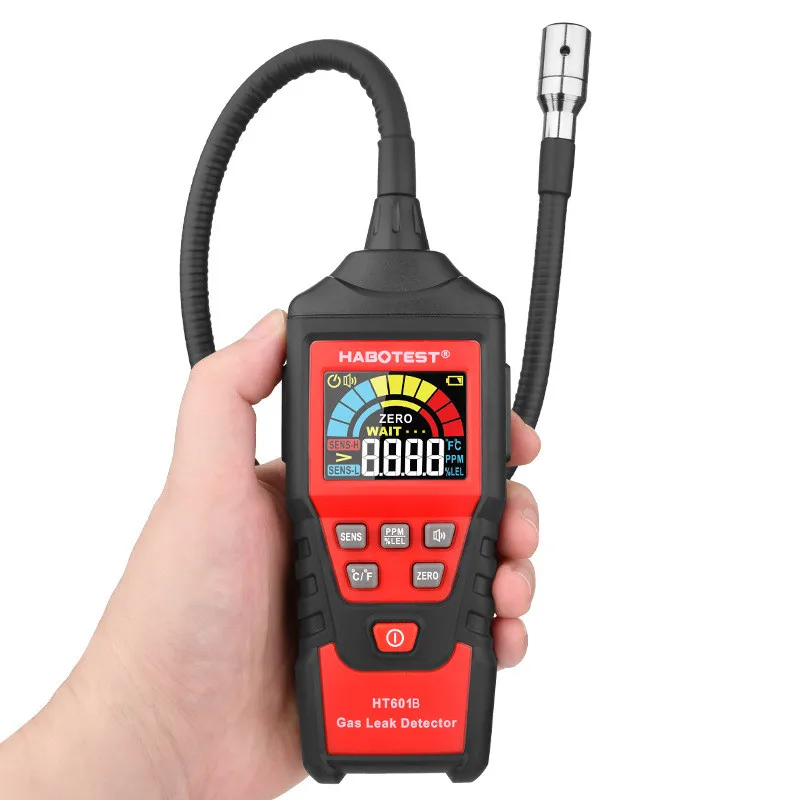 

New Arrival HT601A Gas Analyzer Gas Leak Detector High Precision Portable LED Combustible Flammable Gas Alarm Tester Analyzer