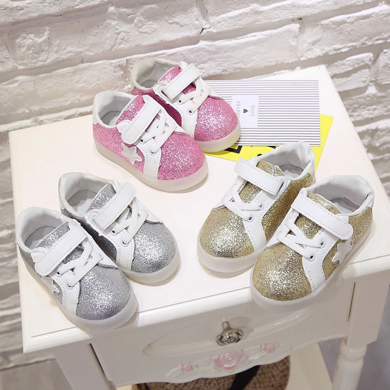 Boys Light Up Shoes Fashtion Star Toddler Girls Baskets Led Kids Luminous Sneakers Baby | Детская одежда и обувь