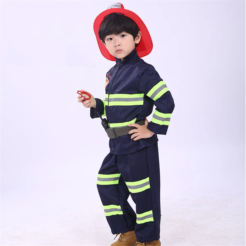 Детская Униформа Пожарника на Хэллоуин вечерние вечеринки карнавальные