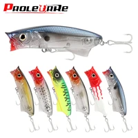 1pcs fishing lures 8cm11 5g topwater popper bait hard bait artificial wobblers plastic fishing tackle with 6 treble hooks