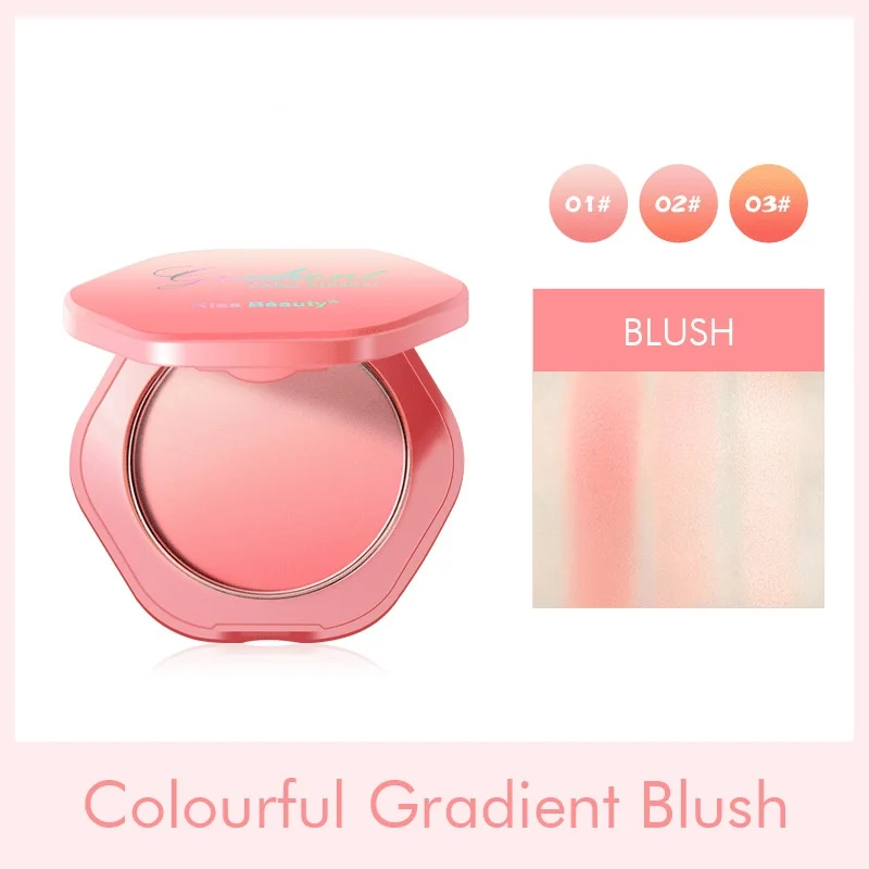

3 Colors Face Gradient Blusher Powder Palette Professional Mineral Facial Pigment Lasting Contour Blush Maquillage Femme Make Up