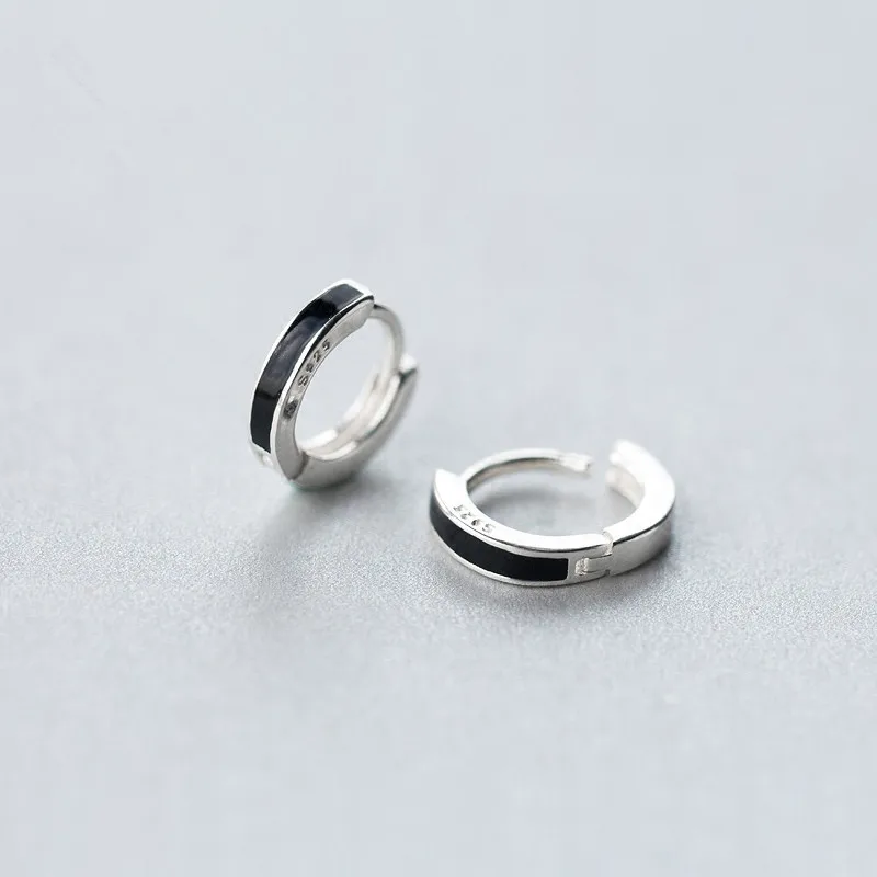 Женские маленькие круглые серьги кольца из стерлингового серебра 925 пробы