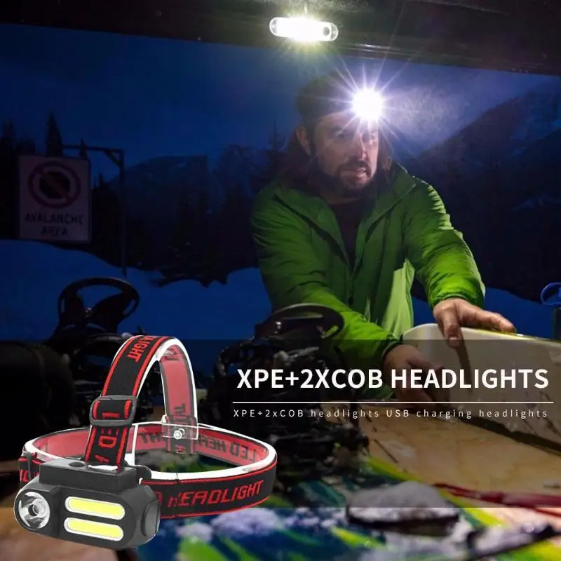 Портативные фары Mini XPE + 2xcob с USB зарядкой уличные походные лампы для кемпинга и