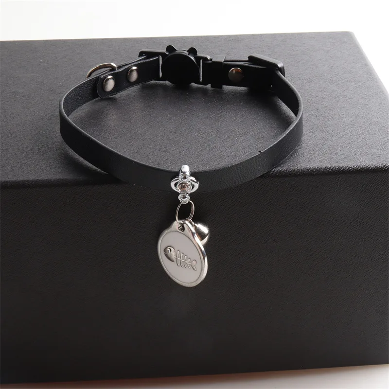 Ошейник из искусственной кожи в виде кошки металлический Регулируемый ошейник