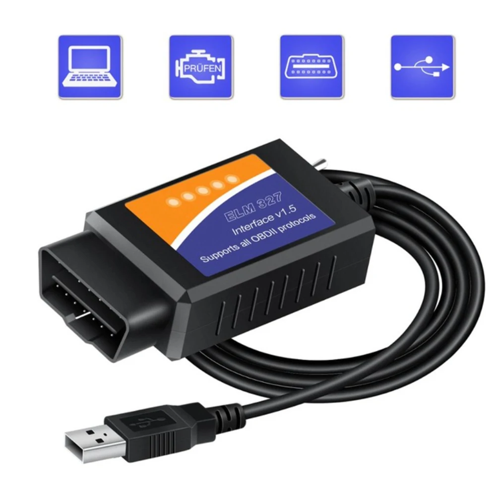 ELM327 wifi OBD2 Scanner elm 327 USB v1.5 BT OBD Car Diagnostic Scanner Tool OBD Code Reader Auto  Made for Forscan Automotive