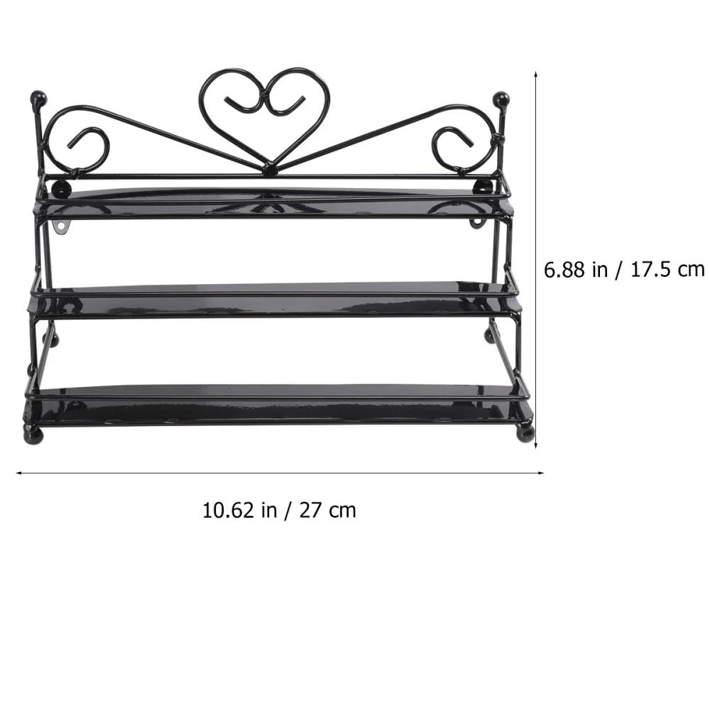 

Metal Nail Polish Organizer Holder Table Nail Posh Dispaly Organizing Rack (Black)