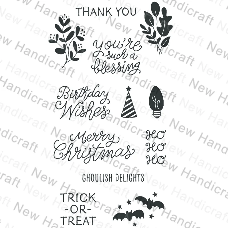 

2021 New Merry Christmas Birthday Light Bulb Clear Stamps For DIY Making Word Greeting Card Scrapbooking No Metal Cutting Dies