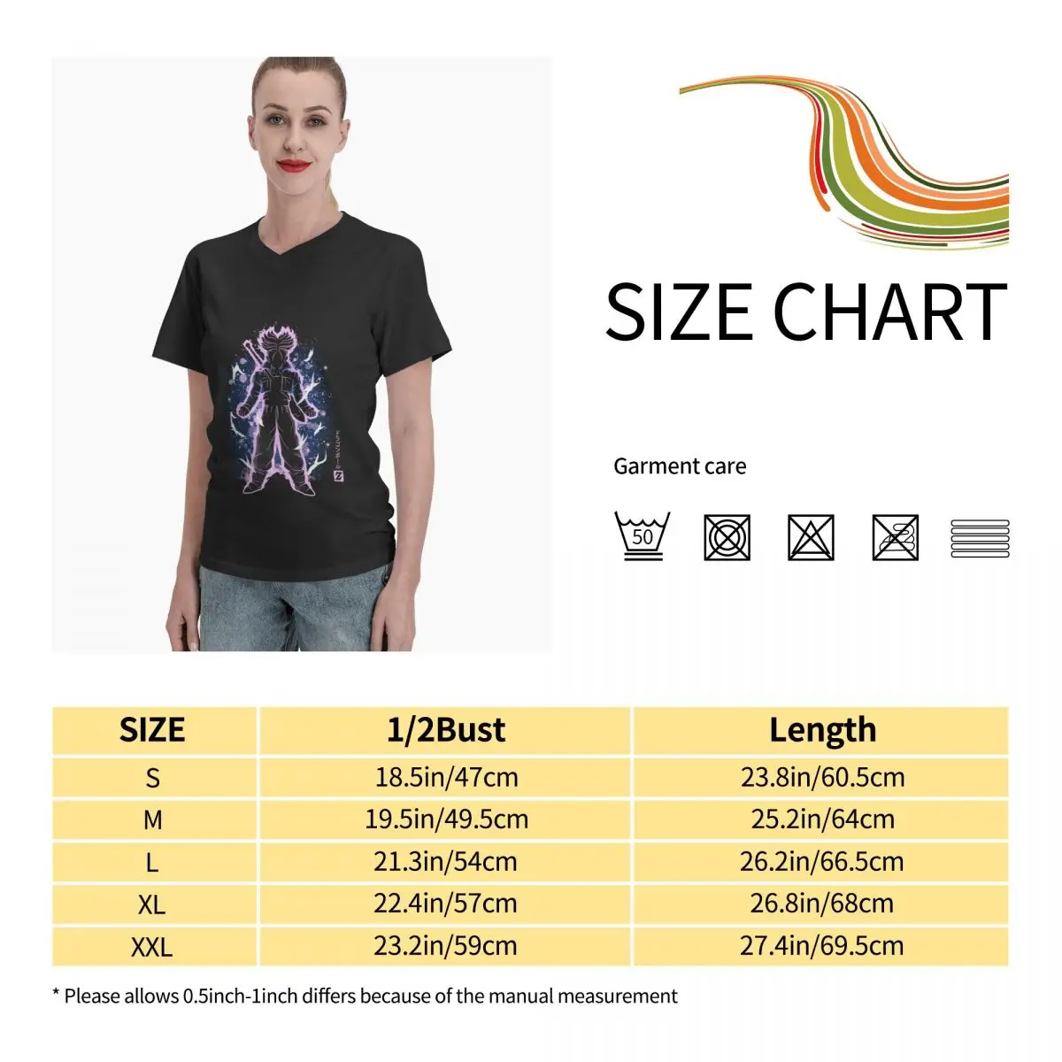 

Anime Fans Goku 11 woman's tshirts Micro play V-neck T-shirt with short sleeves