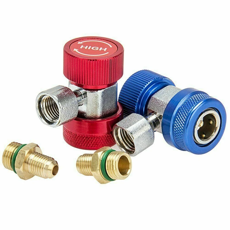 R134A Высокий Низкий быстроразъемный соединитель адаптеры Тип AC манометр