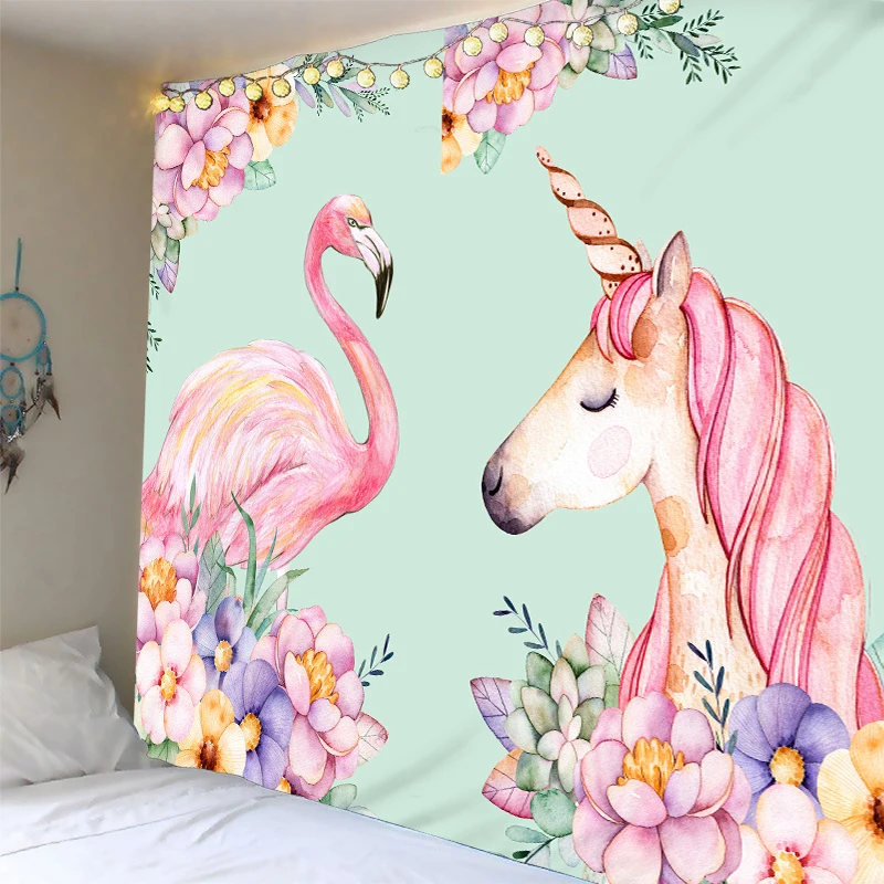 Настенный Гобелен 2020 пляжный плед с фламинго и единорогом покрывало походная