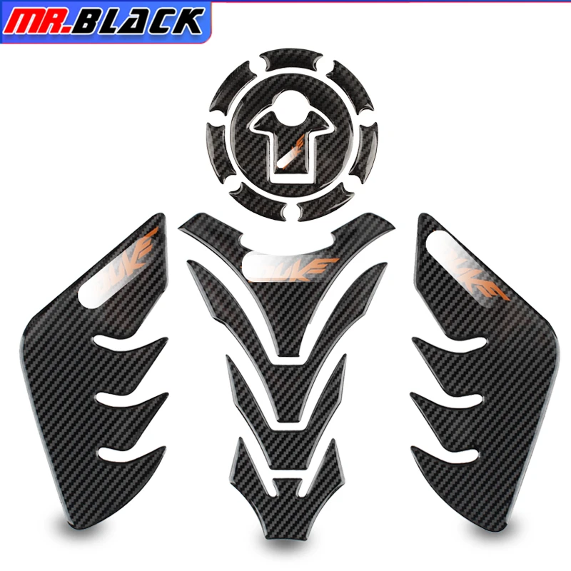 3d наклейка на крышку мотоциклетного бака из углеродного волокна с газом