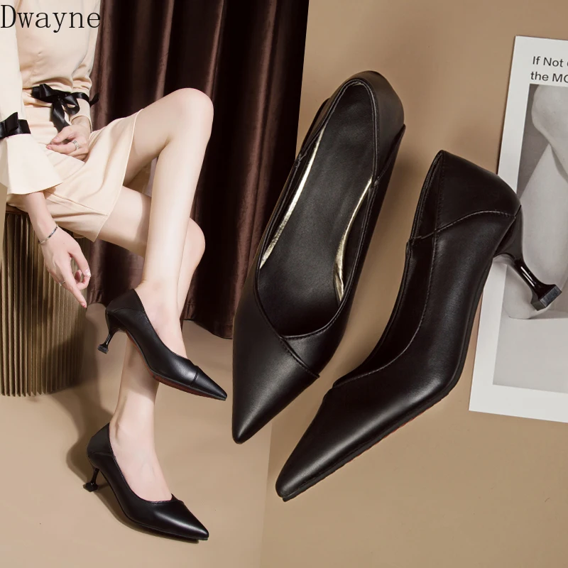 Черные тонкие туфли трендовые универсальные удобные черные для работы пикантные