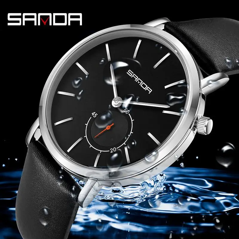 Часы мужские спортивные деловые с кожаным ремешком кварцевые 2019|Кварцевые часы| |