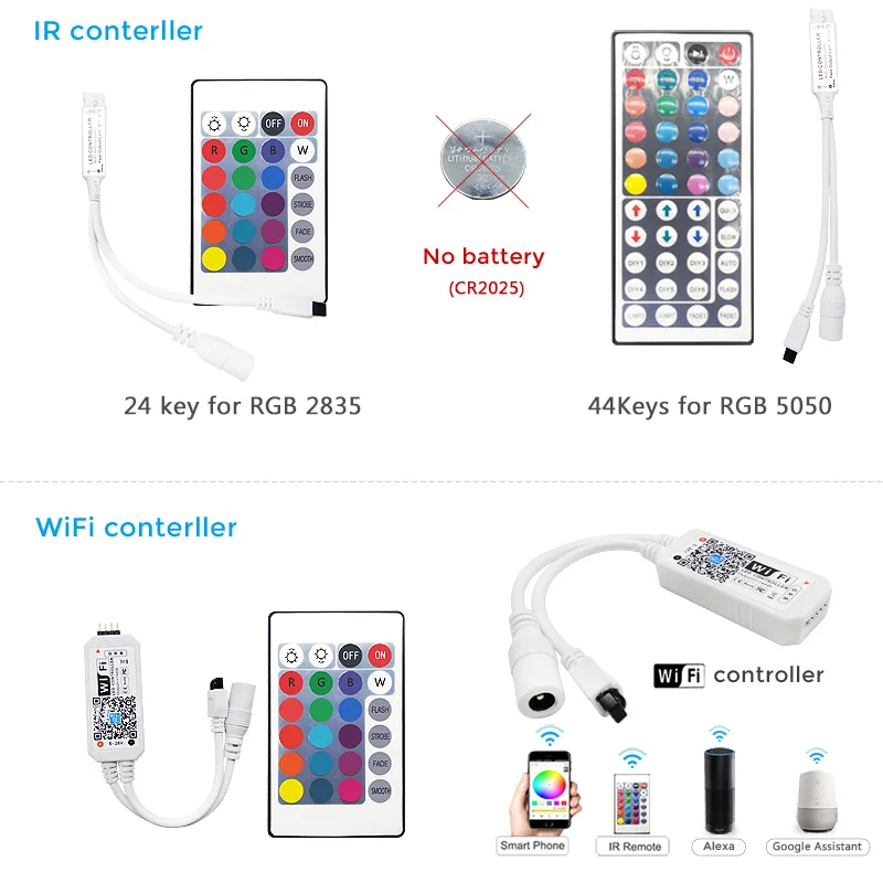 Светодиодная ленсветильник Wi-Fi RGB 2835 SMD 5050 гибкая лента Водонепроницаемая