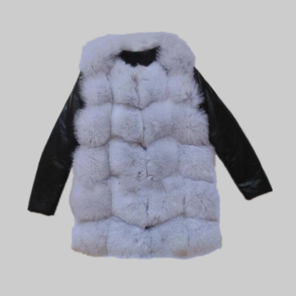 Lisa Colly High Quality Women Imitation Fox Fur Coat Jacket PU Long Sleeves Warm Winter Coat Overcoat thick Fur Coat Outwear