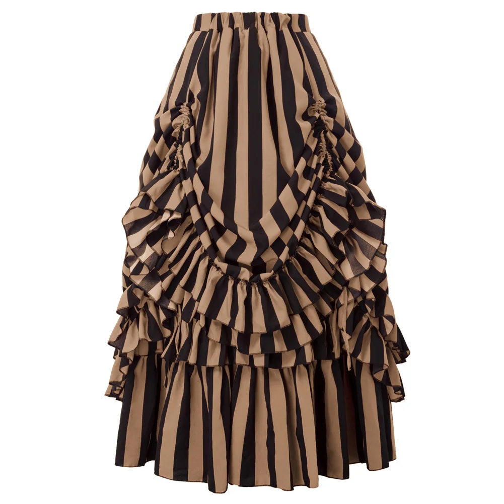 Belle Poque Женская винтажная юбка в готическом стиле Ретро стиль эластичная талия