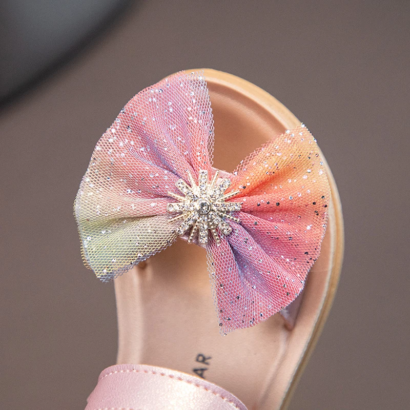 

Summer Girl's Fashion Sandals New Toddler Girls Butterfly Lovely Princess Shoes Bow Pink Antiskid Beach Shoes Kids Sandals 3-12Y