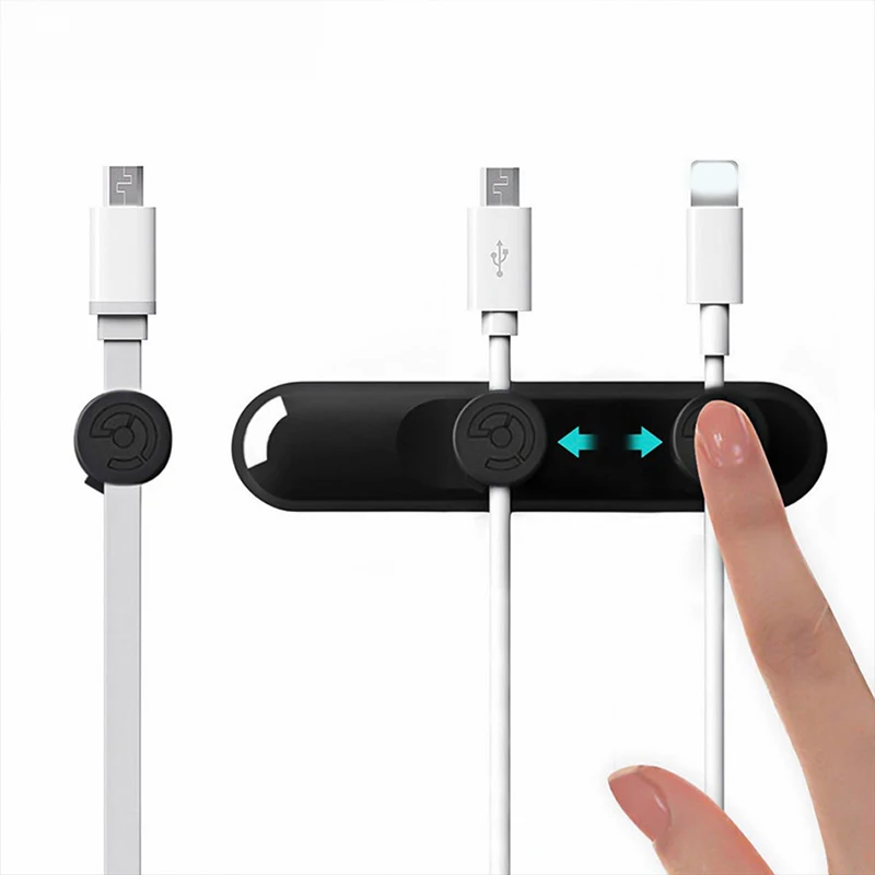 cable organizer wire winder silicone tie fixer line management cord magnetic tidy clip office desktop phone cable desktop holder free global shipping