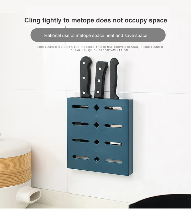 

Cutlery Storage Box Plastic Knife Block Holder Knives Fork Spoon Storage Rack Knife Stand Wall Cabinet Tray Kitchen Storage Rack