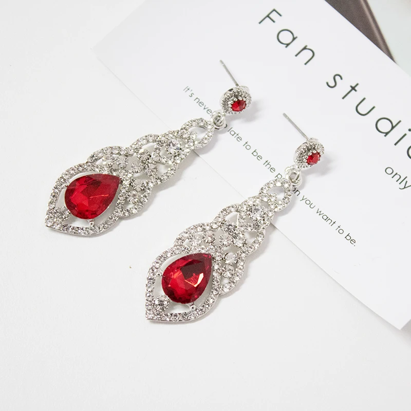 Серьги ювелирные изделия Mecresh свадебные серьги капли с кристаллами для женщин