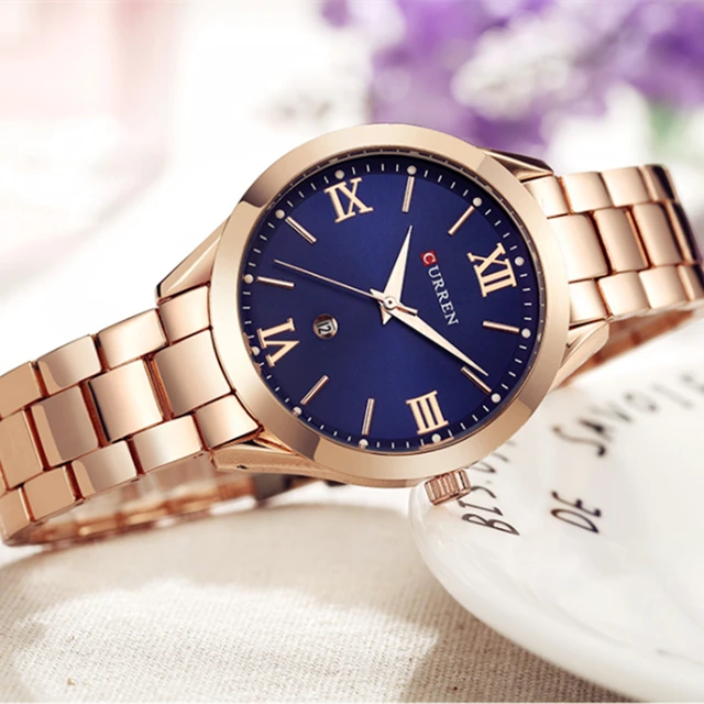CURREN Gold Watch Women Watches Ladies 9007 Steel Women's Bracelet Watches Female Clock Relogio Feminino Montre Femme 6
