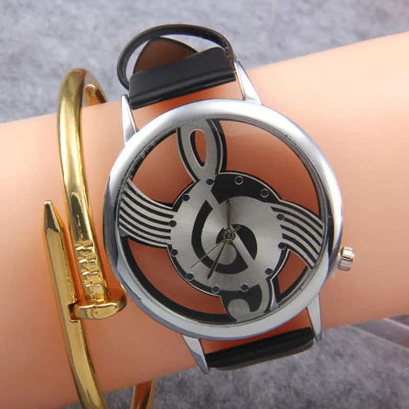 Фото Модные прозрачные музыкальные часы женские повседневные кварцевые наручные с