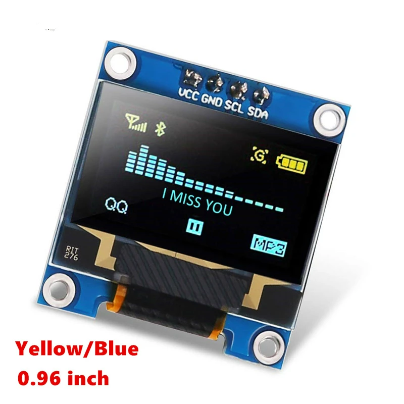 

For Arduino 0.96 inch IIC Serial Yellow Blue OLED Display Module 128X64 I2C SSD1306 12864 LCD Screen Board GND VCC SCL SDA 0.96"
