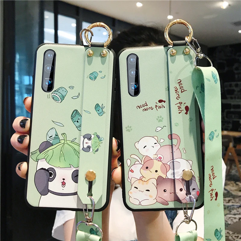 phone holder case for huawei p30 mate 20 pro p20 lite honor 8x nova 3 3i 4 5 5i soft tpu neck crossbody wrist strap lanyard case free global shipping