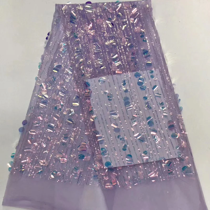 8 цветов (5 ярдов/шт) сиреневый фиолетовый Африканский блёстки французский чистая