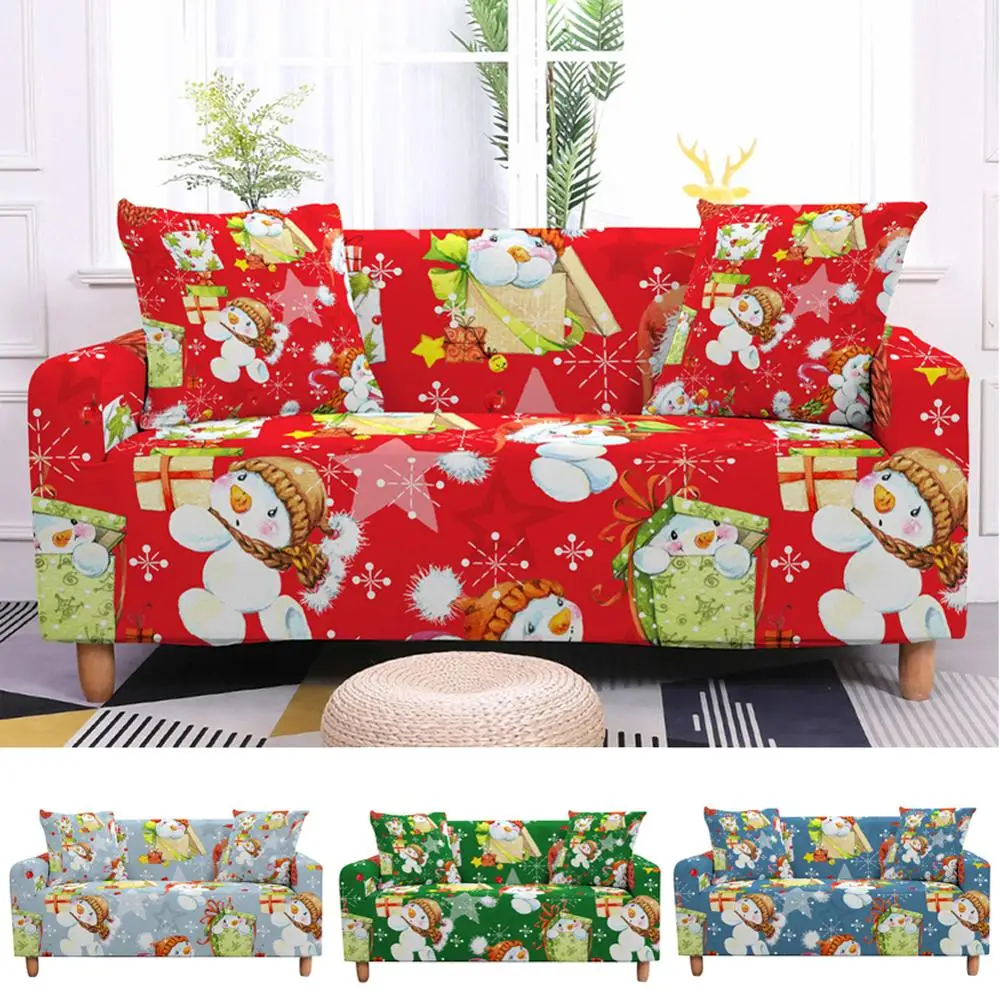 Рождественская Кукла снеговик диван кресло мебель эластичный чехол на угловой