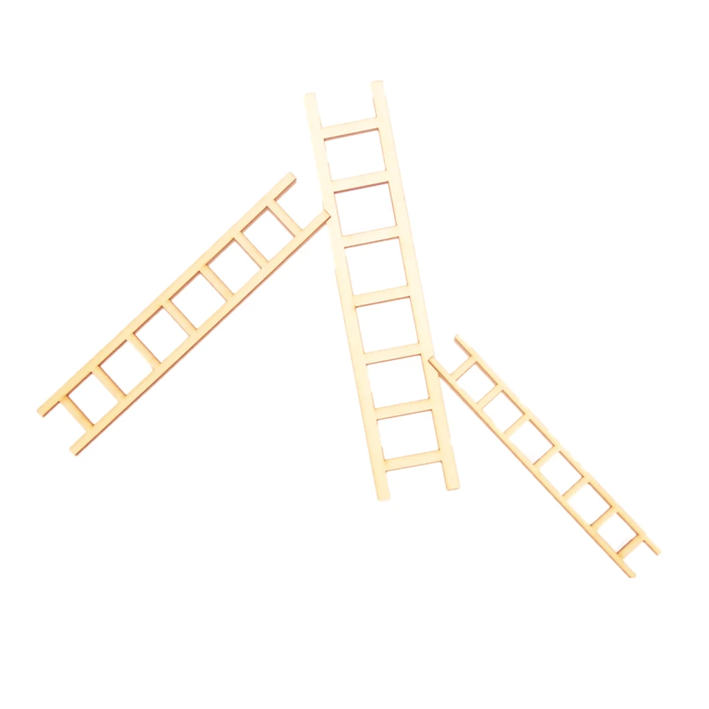 3 шт. деревянная лестница Кукольный дом художественные проекты DIY ремесла