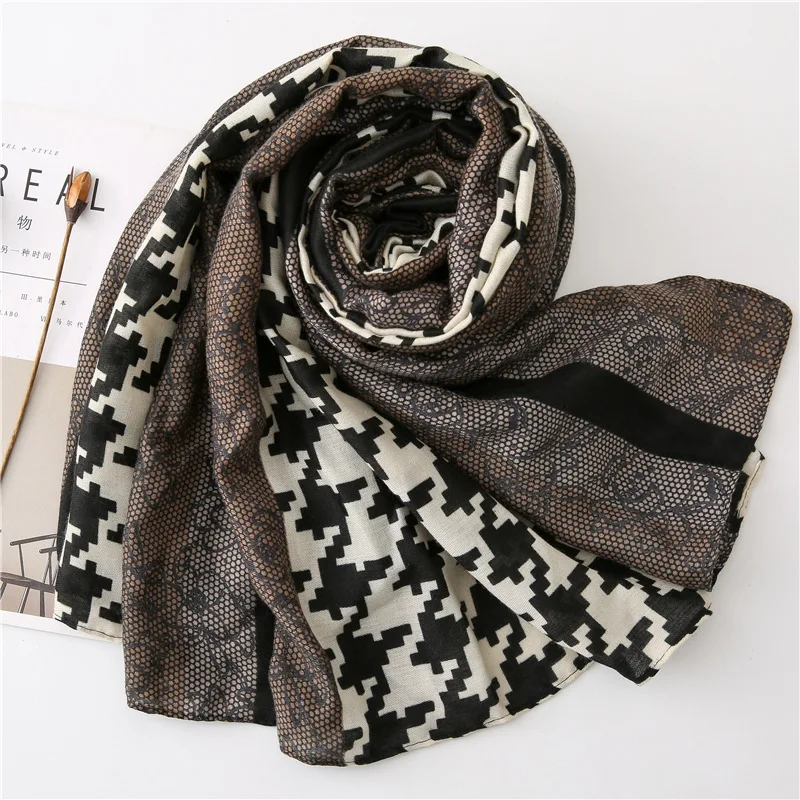 Женская Цветочная вискозная шаль в этническом стиле роскошная шарф с принтом и