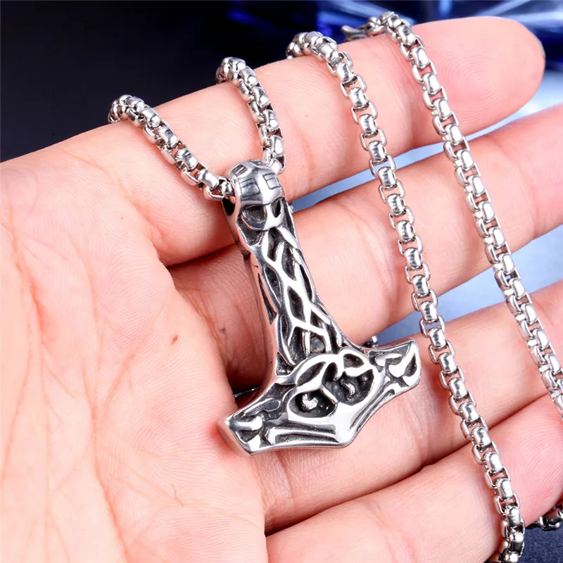 Мужской Молот молотка из нержавеющей стали подвеска-ожерелье с животным