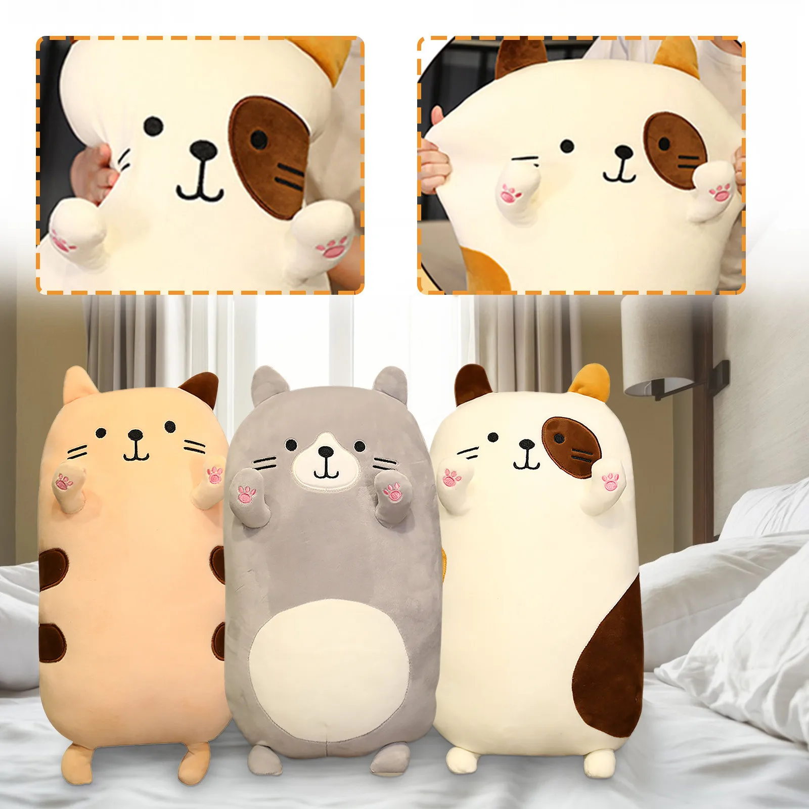 

Плюшевая кукла, мягкие игрушки-животные, 70 см, длинная хлопковая милая кукла-Кот, плюшевая игрушка, мягкая подушка, удобная кавайная Подушка,...