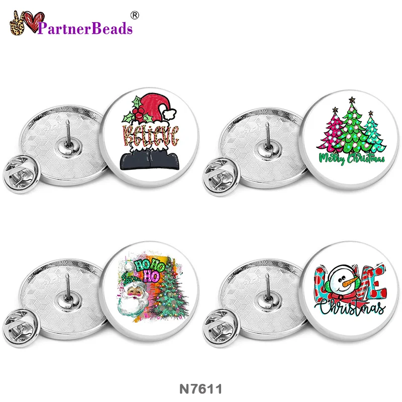 

Christmas Love Car Painted Metal Brooch Beautiful Buttons 15mm/18mm/21mm/23mm/25mm/28mm PartnerBeads N7611