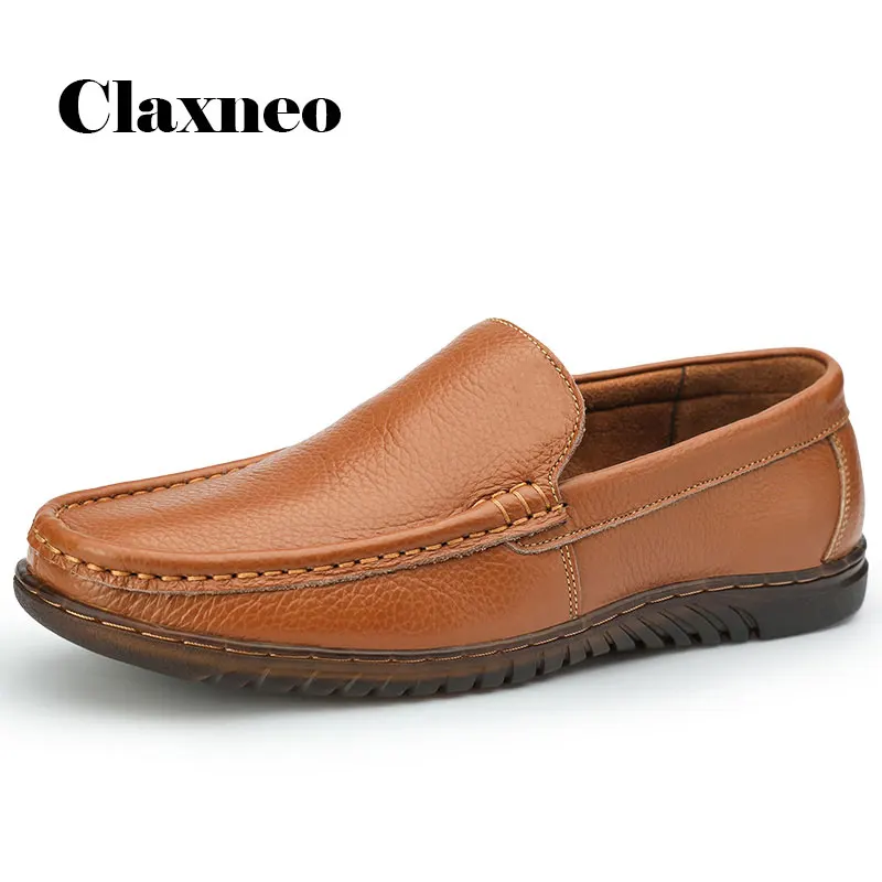 

Man Boat Shoes 2021 Spring Summer Casual Men's Loafers Slip-on Breathable Male Moccasins Genuine Leather Footwear Soft New