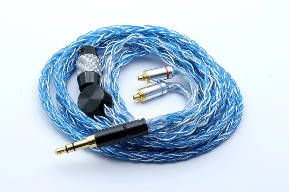 1,2 M 1,0 мм x 8 Core HIFI посеребренный обновленный кабель 3,5/2,5 Разъем MMCX/2Pin разъем для улучшения глубины саундстажа и присутствия
