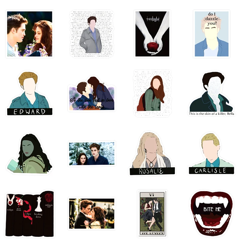 Pegatinas de pel&iacute;cula cl&aacute;sica The twilight saga, calcoman&iacute;a para mueble de pared, escritorio, silla, coche de juguete, TV, motocicleta, 10/30/50 unids/paquete-3