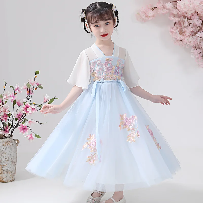 

2020 New Hanfu Sweet Chinese Style Spring and Autumn Girl Dress Children's Dress Princess Fashion Western Super Fairy Dress