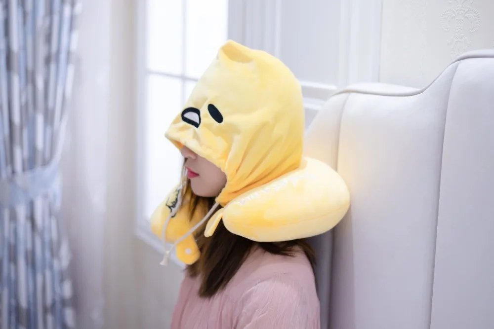 Gudetama плюшевые спящие U подушка автомобиль самолет Шеи Шапка-подушка милый желток мягкие игрушки куклы