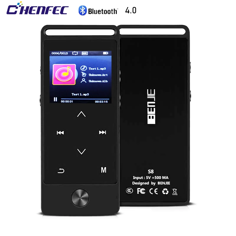 mp3-плеер с шагомером, Bluetooth 4,2, встроенный динамик, металлический плейер с fm-радио, поддержка SD карты до 128 ГБ