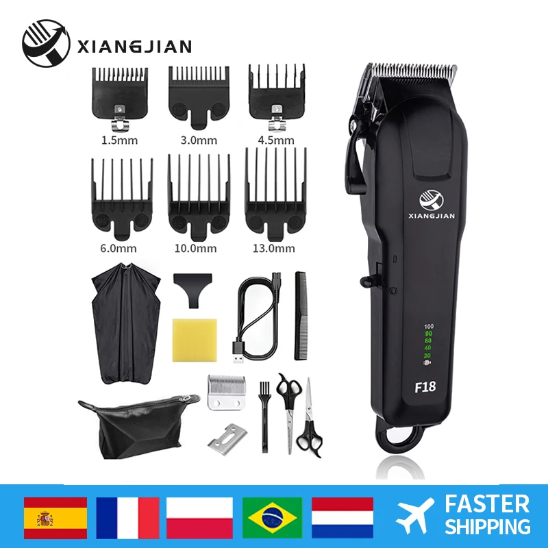 

XIANGJIAN Electric Hair Clipper Adjustable Trimmer For Men Barber Professional Beard Rechargeable Hair Cutting Machine XJ-F18