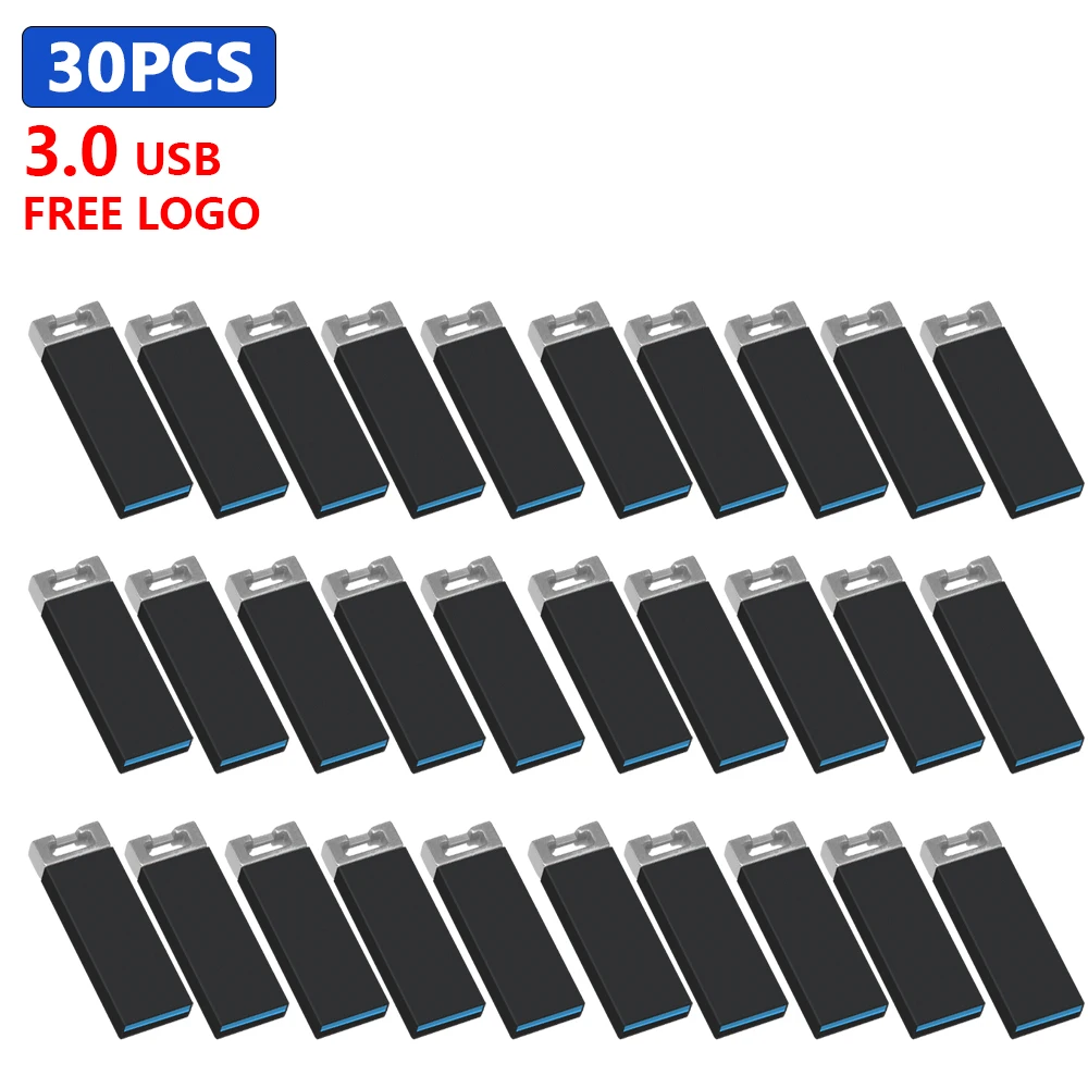 

30pcs/lot free Custom logo metal usb flash drive 128GB 64GB 32GB 16GB usb pen drive waterproof flash usb 3.0 pen drive memoria