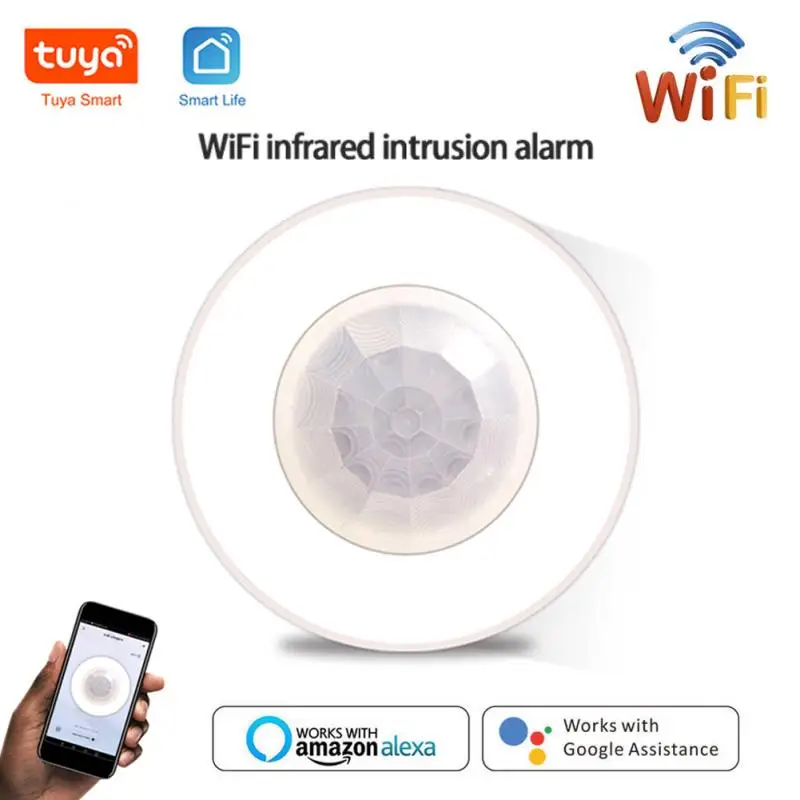

Смарт-датчик движения Tuya с Wi-Fi и ИК-датчиком движения, 360 градусов