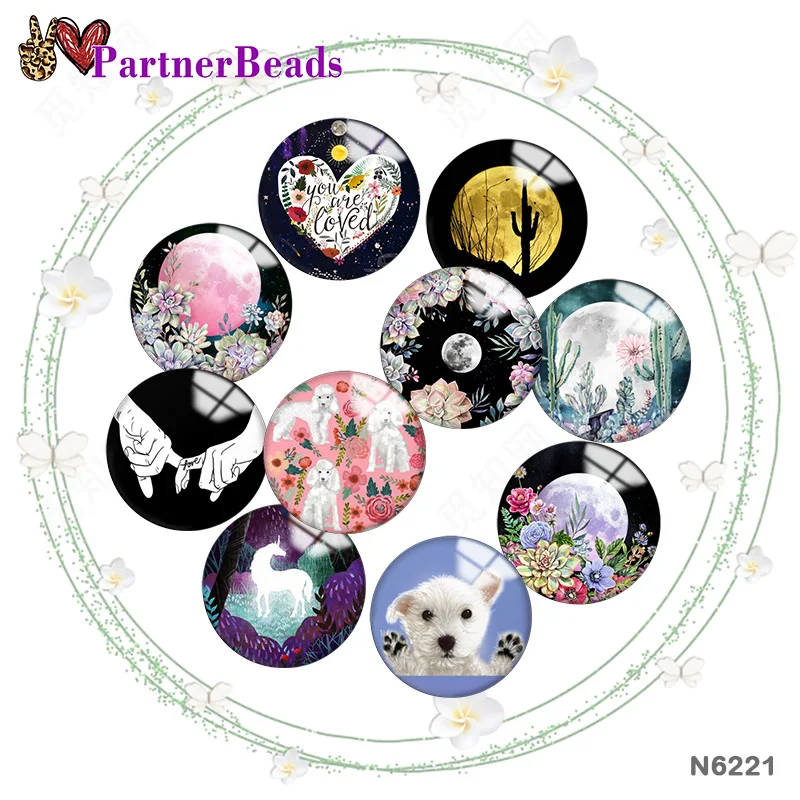 

Moon dog Image printing metal DIY snap button accessories Fit bag hat Clothes shoes N6221